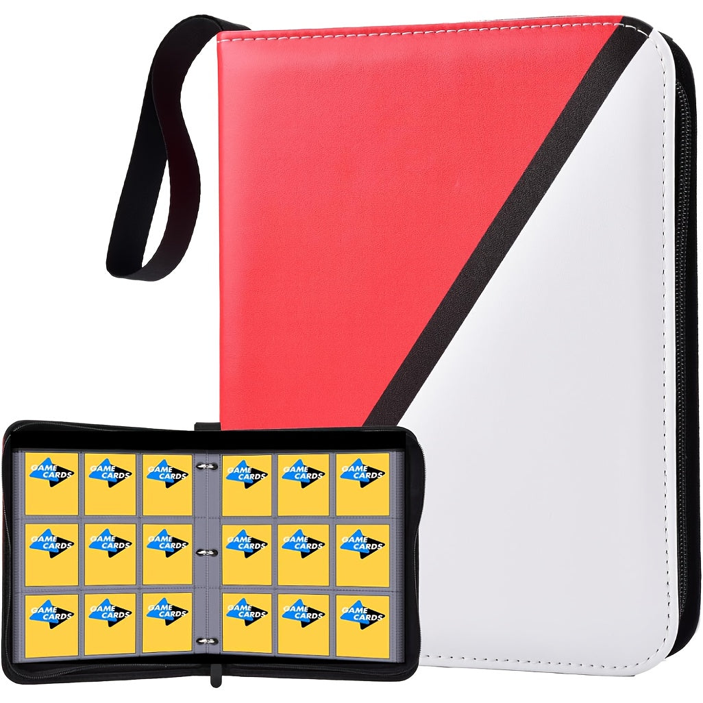 TEMU Professional Trading Card Binder Organizer - Heavy-duty 990-pocket Card Album With, Compatible With Baseball, Football, Sports Cards - Red-black