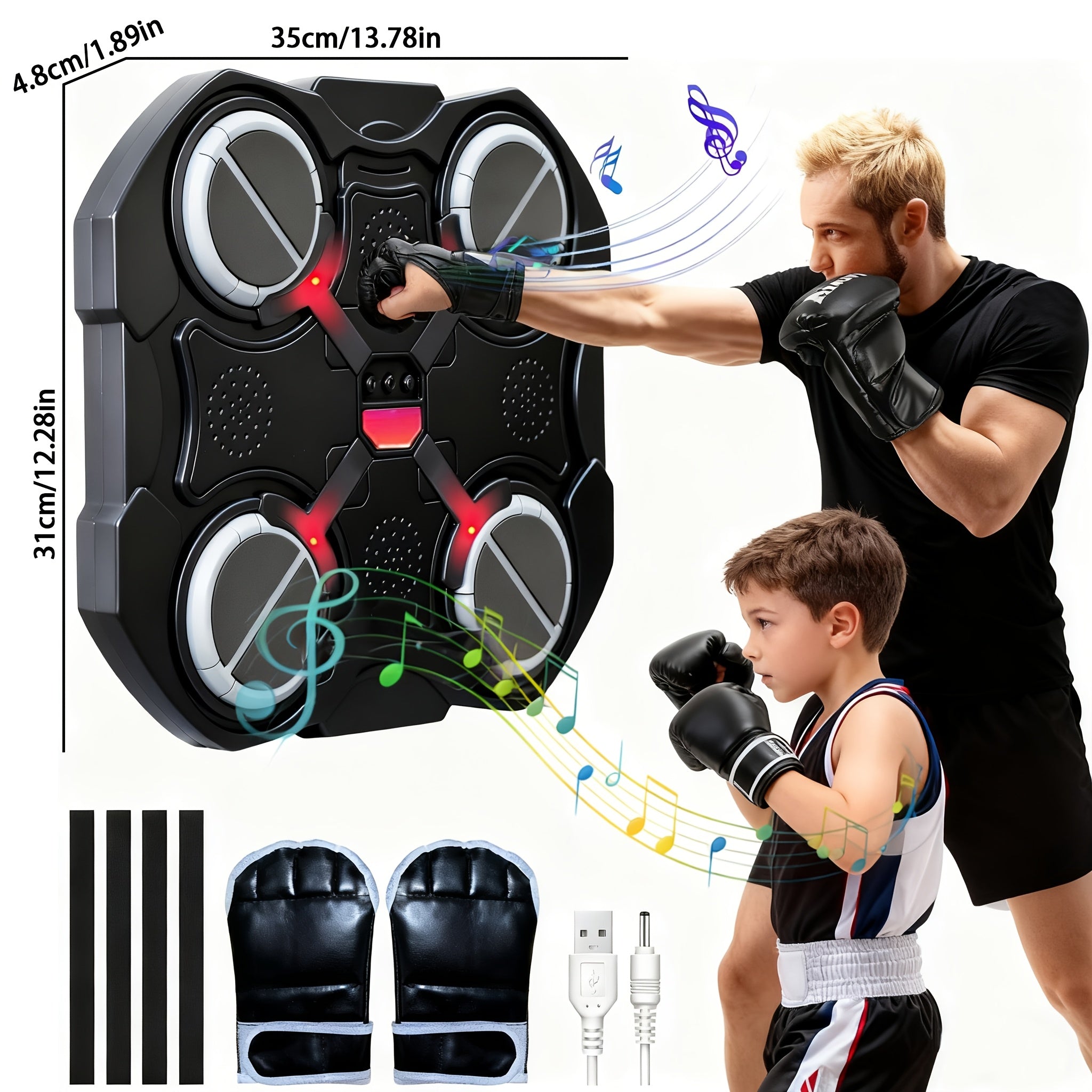 TEMU 2025 Boxing Machine, Boxing Machine Upgraded Music Boxing Parent-child Game, Wall-mounted Home Gym Equipment, Music Wall Boxing Machine, Fidget