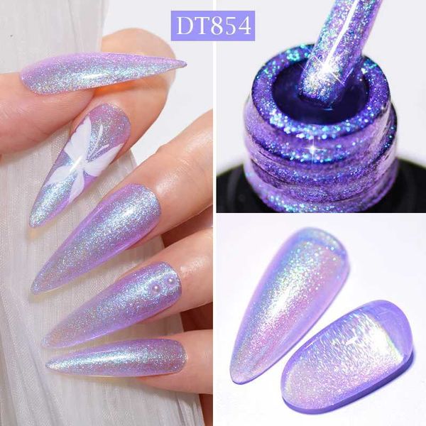 Nail Gel MEET ACROSS 7ml purple pink blue aurora dream color gel nail polish for manipulating pearl twilight immersion UV gel LED nail art Q