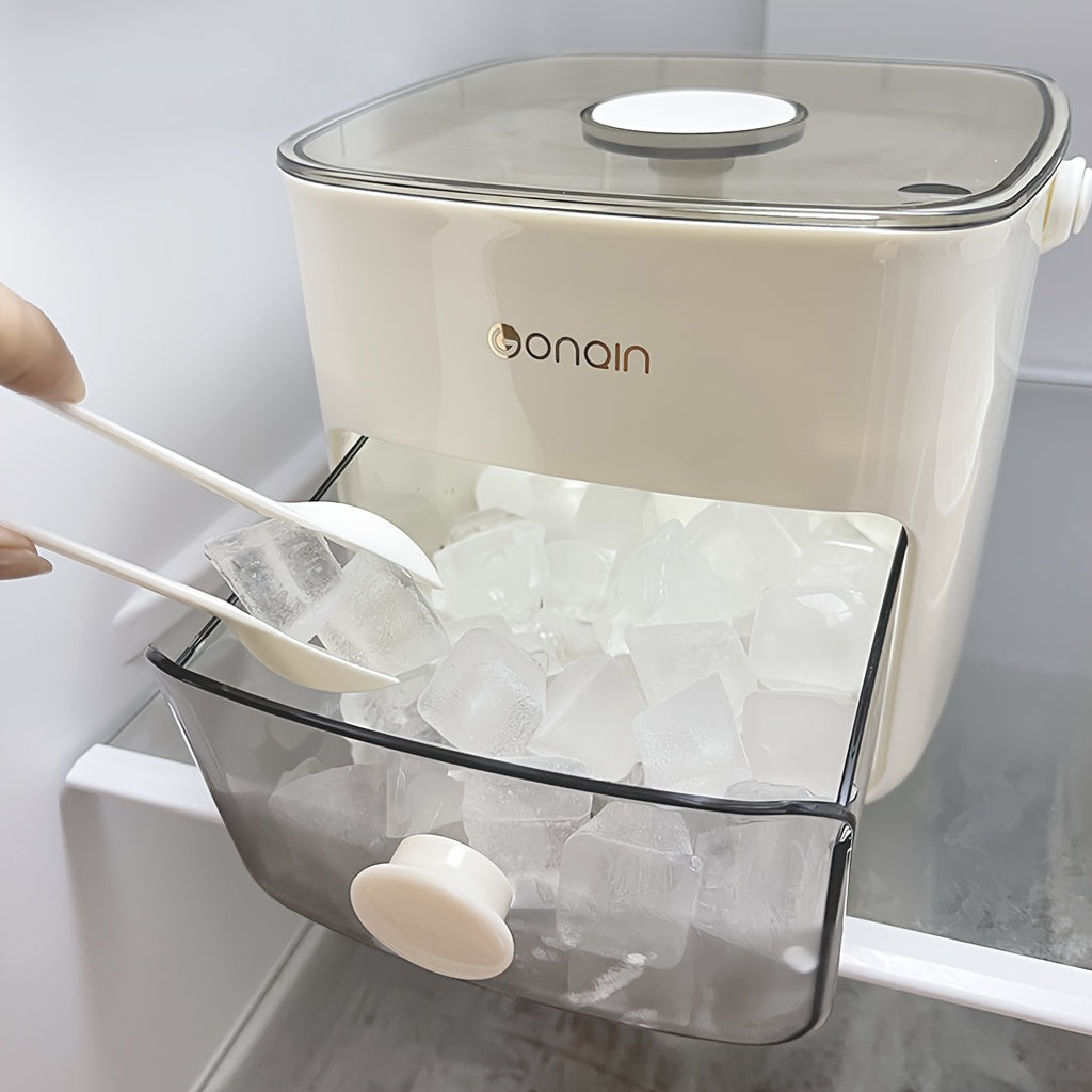 TEMU 48 Ice Cube Refrigerator Storage Tray Ice Box With Easy-press Lid - Large Capacity, Double-layer Design, Suitable For Diy Cold Drinks, Coffee,