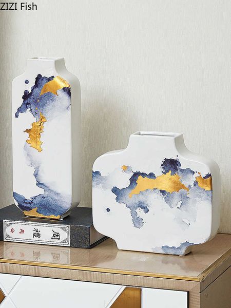 Vases ceramic vase for flowers painted paint painting porcelain vase vintage table decoration floral decoration P230503