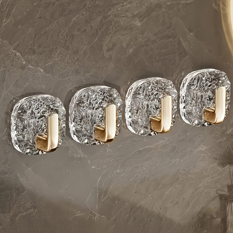 TEMU [ Hook] 4pcs Hook Set | |high Quality , Wall Mounted Bathroom Towel Rack Hook, Kitchen Utensil Rack Hook, Storage Hook, Cumulative Of 100pcs