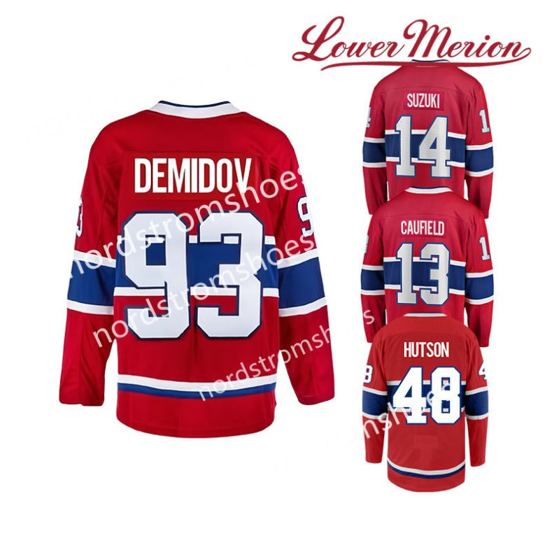 outdoorgearlab 2025 New Top Stitched Ice Hockey Jerseys Montreal 93 Demidov 13 Caufield 48 Lane Hutson 14 Suzuki Wholesale Jerseys