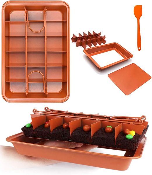 Brownie Mold for baking Live-bottom solid non-stick coating thicken cake mold bakeware tools All for baking 240729