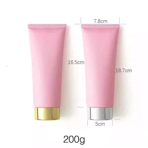 Matte Pink 200Ml Soft Tube 200G Empty Squeeze Bottle Cosmetic Body Lotion Cream Refillable Container