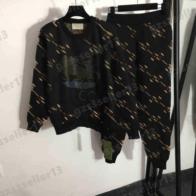 Womens Designer Tracksuits Classic Logo Embroidery Pattern Sweatshirts And Pants Suit Fashion Brand Knitting Two Piece Women Sets