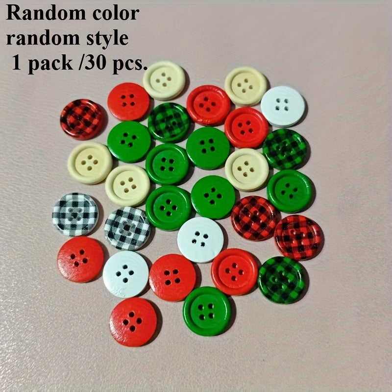 TEMU Christmas Buttons - Red, Green, Golden, Black, White, - For Diy Sewing, Scrapbooking, Garland, Ornaments - Festive Holiday Decorations -