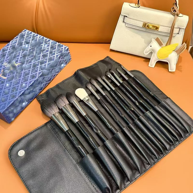 Women&#039;s Luxury Makeup Brush Bag Set - Fashionable Jewelry Pouch with 12 Pieces