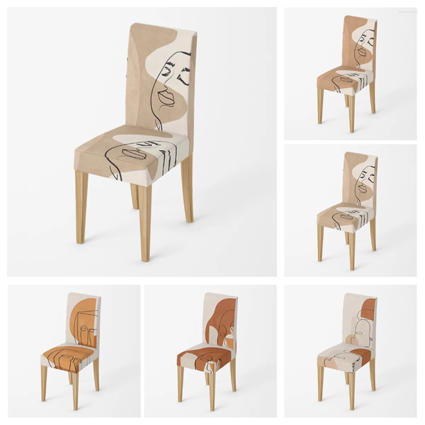 Chair Covers Home Kitchen Adjustable Dining Elastic Fabric Chairs Cover Wedding Desk Stretch Back Restaurant Decro Plant Retro