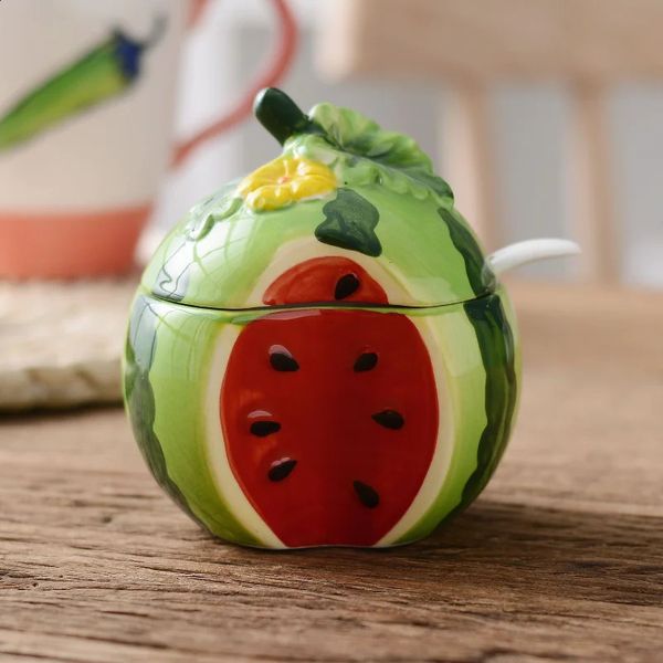 Creative Fruit-shaped Ceramic Salt Shaker and Pepper Container Oil Bottle Kitchen Household Goods Spice Storage Jar 240827