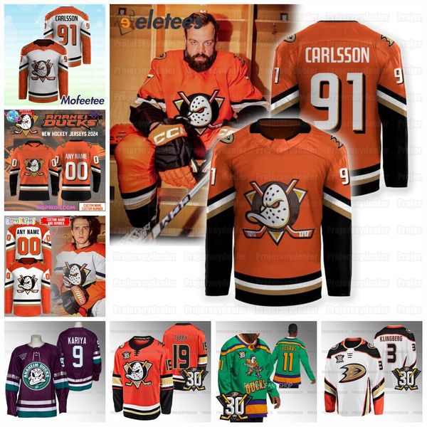 Anaheim Leo Carlsson 2024-25 Ducks Hockey Jerseys Trevor Zegras Troy Terry Adam Henrique Cam Fowler Ryan Getzlaf Alex Killorn Milano Kesler