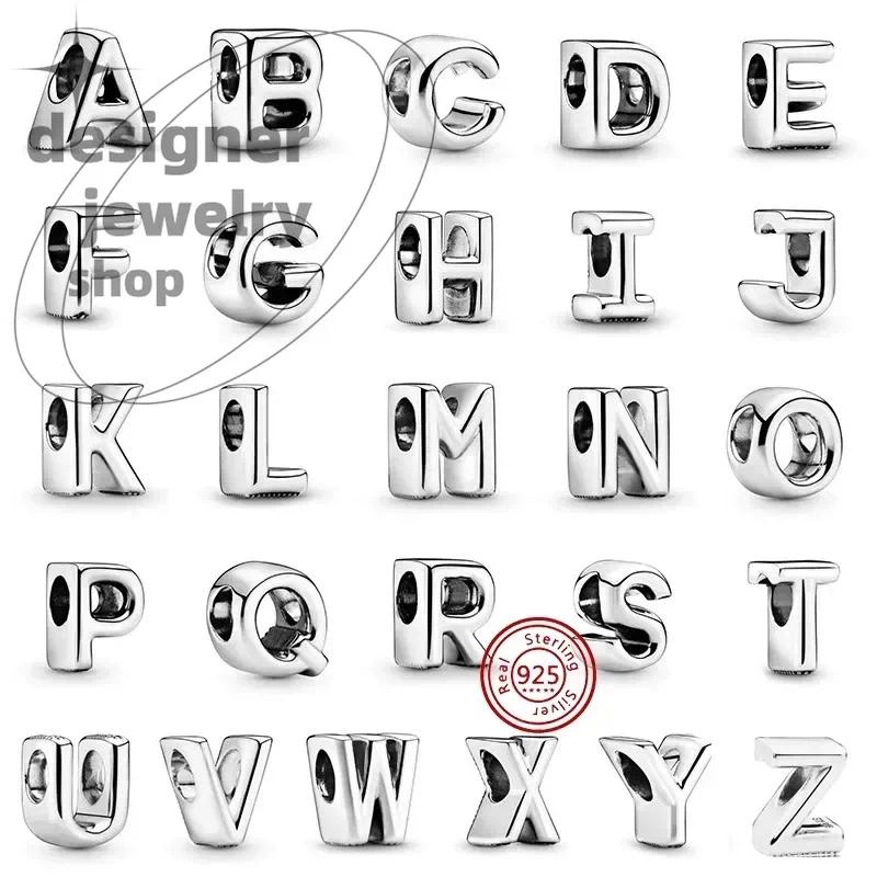 silver charm for bracelet designer charm bead Letter A-Z Charm Bead Suitable for Original Charm Bracelet Pendant Women&#039; DIY Jewelry