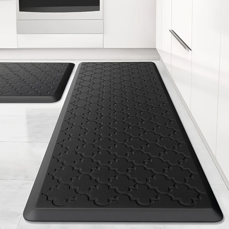TEMU 1pc Heavy-duty Pvc Cushioned Floor Mat - High Quality Non-slip Grey- Hexagon -like Standing Mat, Standing Mat For Kitchen, Office, Laundry, Sink
