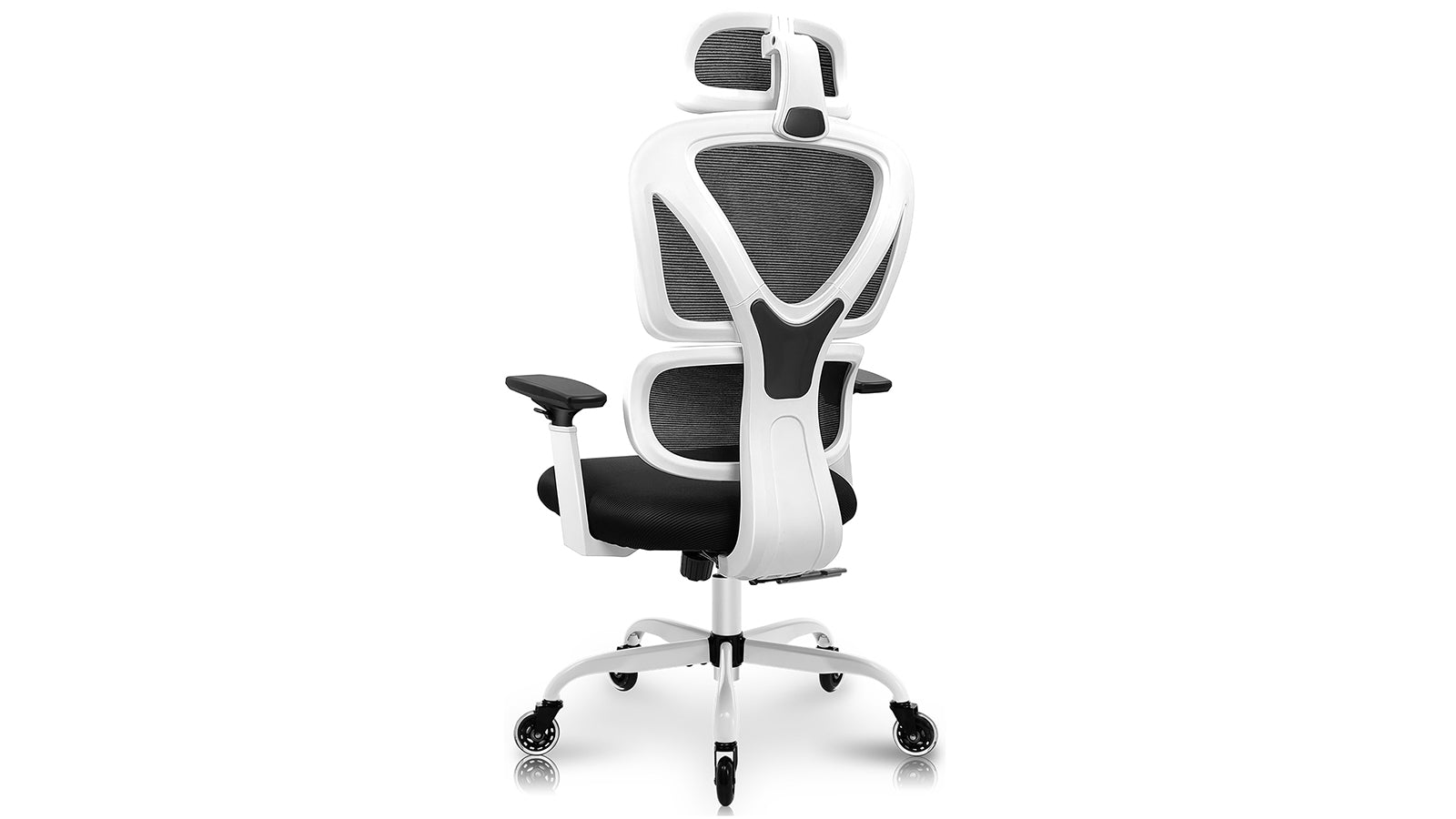 KERDOM FelixKing Ergonomic Chair: for Hard Floor White - Mute Wheels for Wooden Floor