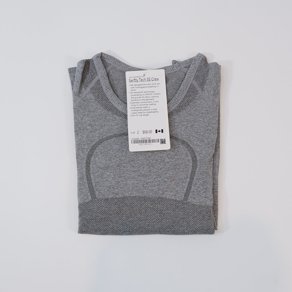 L733 Womens Shirt Yoga Long Sleeve Solid Color Sports Shaping Waist Tight Fitness Shirts Sportswear Women Top 13 Colors