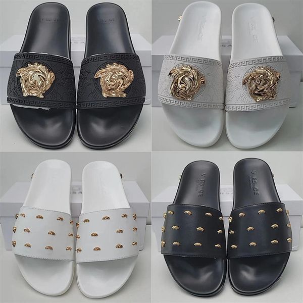 Designer Summer Slippers Men Palazzo Beach Indoor Flat Flip ps Leather Lady Women Fashion Classic Shoes Ladies slippers