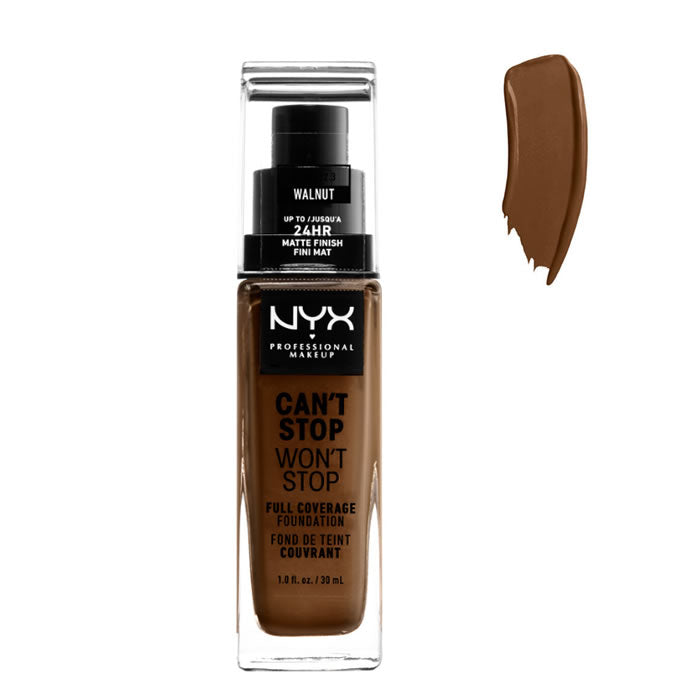 Nyx Can't Stop Won't Stop Full Coverage Foundation Walnut 30 ml