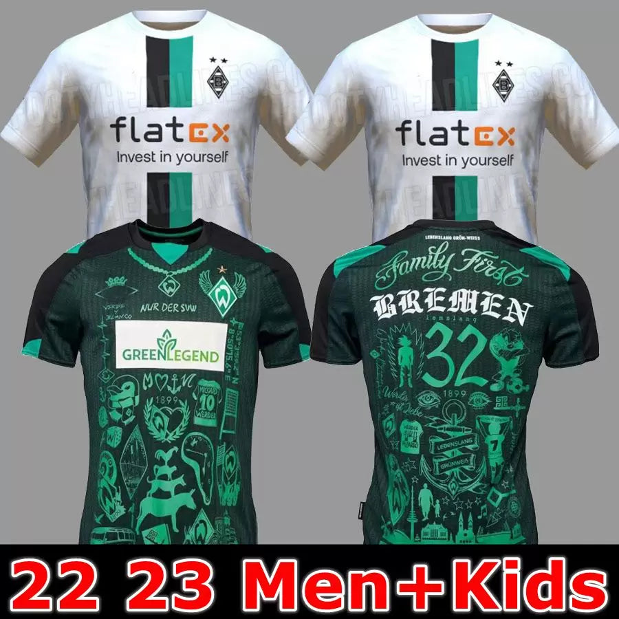 21 22 23 Werder Bremen Special Kit SOCCER JERSEY Marvin Ducksch Leonardo Bittencourt BLACK GREEN How FOOTBALL SHIRTS TOP THAILAND QUALITY Men KIDS H