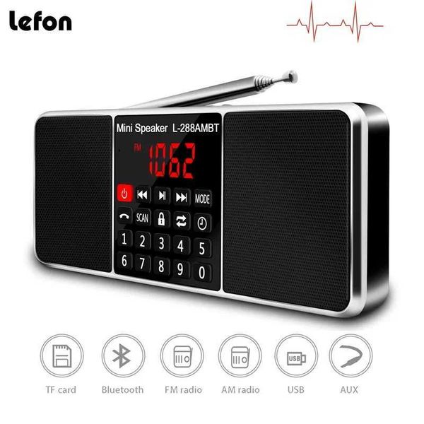 Lefon L-288 AM FM Ra Receiver Digital Portable Speaker Stereo MP3 Player with TF USB AUX Hands Call Lock Button Z250205