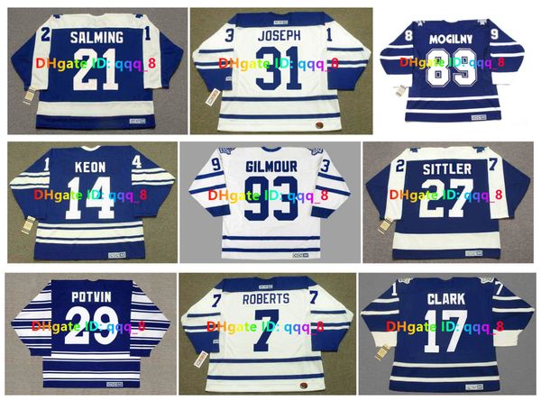 MATS SUNDIN DOUG GILMOUR Maple CCM Throwback Leafs Hockey Jersey GARY ROBERTS JOHNNY BOWER FELIX POTVIN FRANK MAHOVLICH DAVE KEON TIE DOMI W