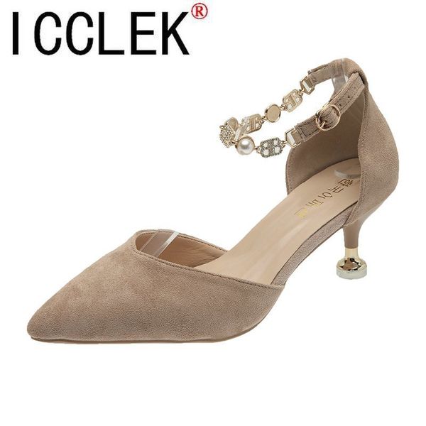 Classic Lady Quality Beige Slip on High Shoes Casual Sweet Comfort Summer Office Heel Pumps Women Loafers fc3f