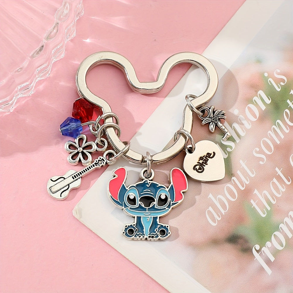 TEMU 1-2pcs Cartoon Stitch Metal Keychain, Kawaii Metal Keychain, Bag Decoration Pendant, Car Keychain