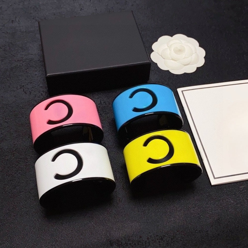 Fashion Bracelets New Acrylic Candy-colored Bracelets Classic Design Wide Women&#039;s Open Bracelet Hip-hop Style Multiple Colors Available