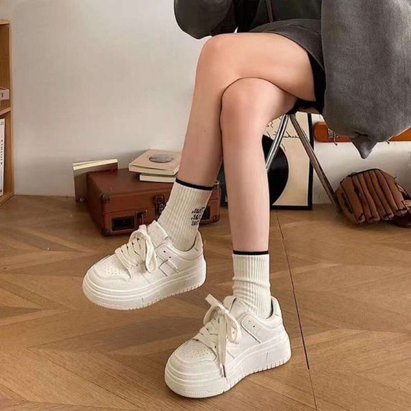 Ddmyoutdoor Thick Soled Raised Small White Shoes For Women Versatile In Spring Autumn Internet Celebrity Super Hot Instagram Trend Student S