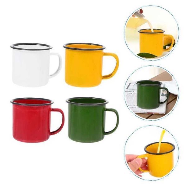 Copo de café de esmalte 350ml Creative Creative Travel Tea Milkware Enamelware Home Kitchen Beverage Festa de Natal Presente X241205