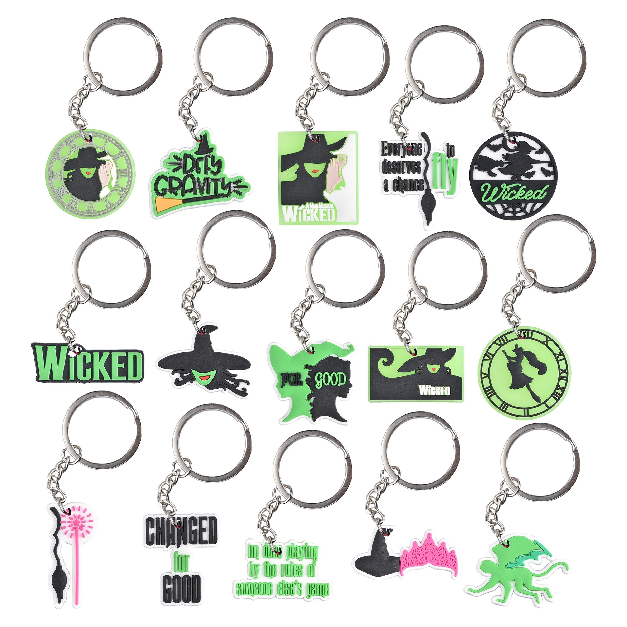 TEMU 15pcs Cartoon Keychains Movie Characters Glow In The Dark Keyrings Accessories For Backpack-wallet, For Halloween