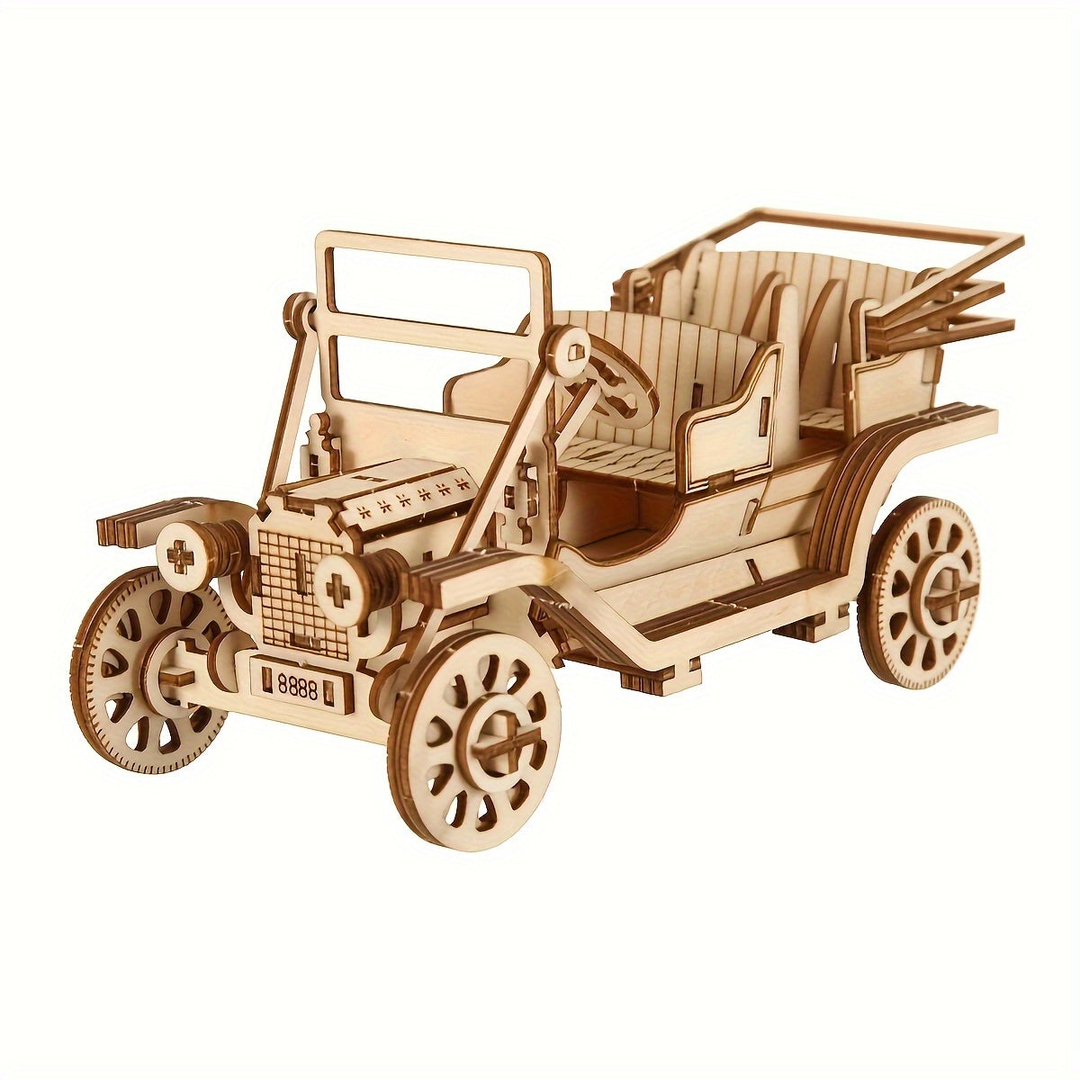 TEMU 3d Three-dimensional Puzzle Wooden Retro Classic Car Model, Diy Handmade Assembled Birthday Gift Toy