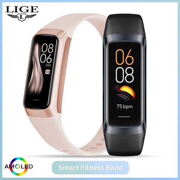 High Quality LIGE Amoled Smart Wah Men Smart Band Wen Rate Blood Smartwarm Waterproof Smart Bracelet Sports Fitness Tracker O241114