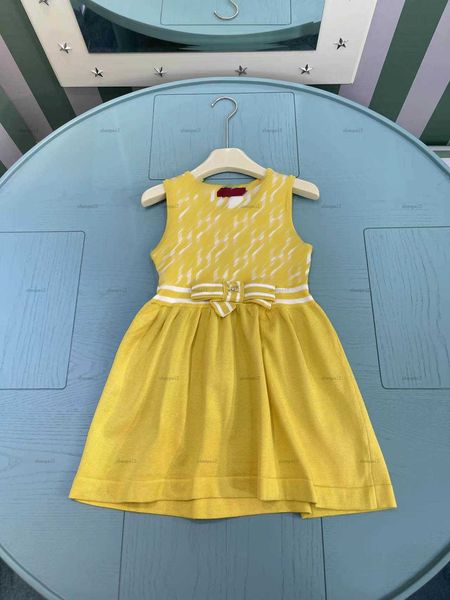 Luxury girls skirt summer Sleeveless knitting Princess dress Size 100-160 CM kids designer clothes Splicing design baby partydress