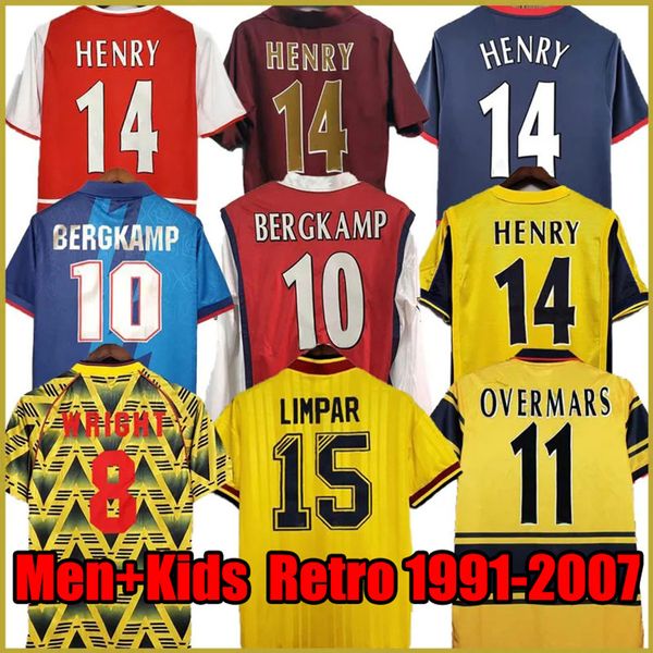 Arsen Retro Soccer Jersey HENRY HIGHBURY Home Away Long Sleeves Football Shirts BERGKAMP VIEIRA REYES ADAMS GALLA WRIGHT 91 92 98 99 01 02 0