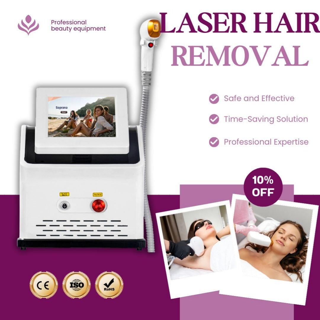 Professional 808nm Diode Laser Hair Removal Machine Painless Permanent Epilation Device Triple Wavelength For Beauty Salon Use