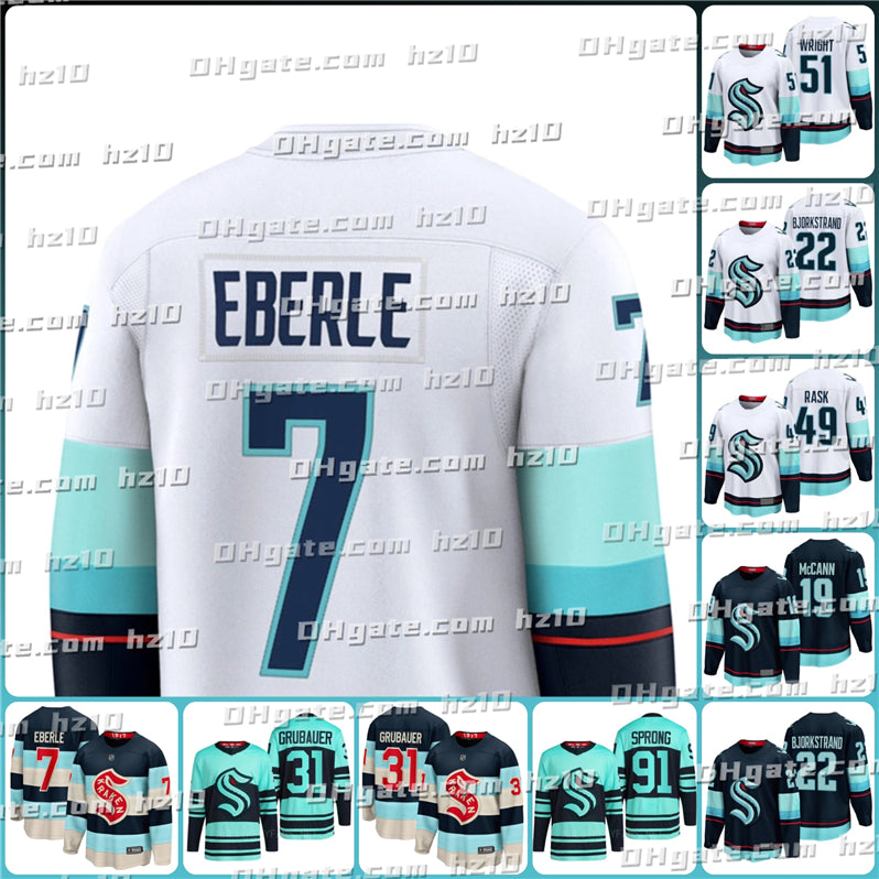 Custom Kraken Hockey Jersey Jared McCann Jaden Schwartz Brandon Montour Chandler Stephenson Ryker Evans Oliver Bjorkstrand Matty Beniers Yanni Gourd