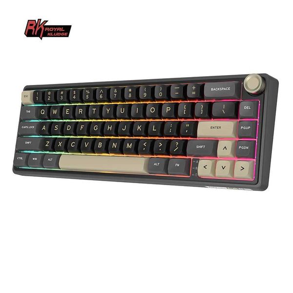 Keyboards Royal Kludge RK R65 Brazilian Portuguese mechanical keyboard pad with hot swappable wires 66 keys 65% RGB backlit gaming keyboard