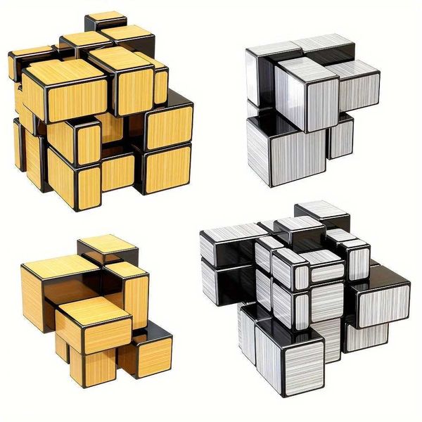 Mirror Magic Cube 2x2 3x3 Golden Silvery Sticker Cube Special Shapes Speed Cube Educational Toys Children Puzzle Gift ToysXJ241221