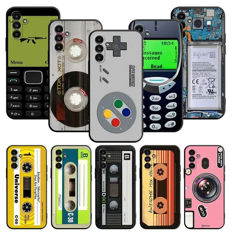 For Samsung Galaxy A52 A53 A12 A54 A32 A51 A71 A23 A33 A21s A13 5G A22 A50 Soft Phone Case Retro Camera Games