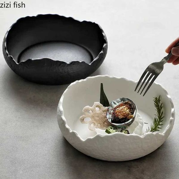 Ceramic Dinner Plate Restaurant Tableware Soup Bowl Salad Bowl Pasta Plate Snack Tray Dessert Plates Fruit Plates Dim Sum Dish Y250208