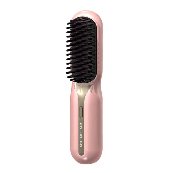 Comb Hair Straightener Electric Heating Comb Fast Heating Portable Travel Anti-Scald Beard Straightener Curling Comb 250110