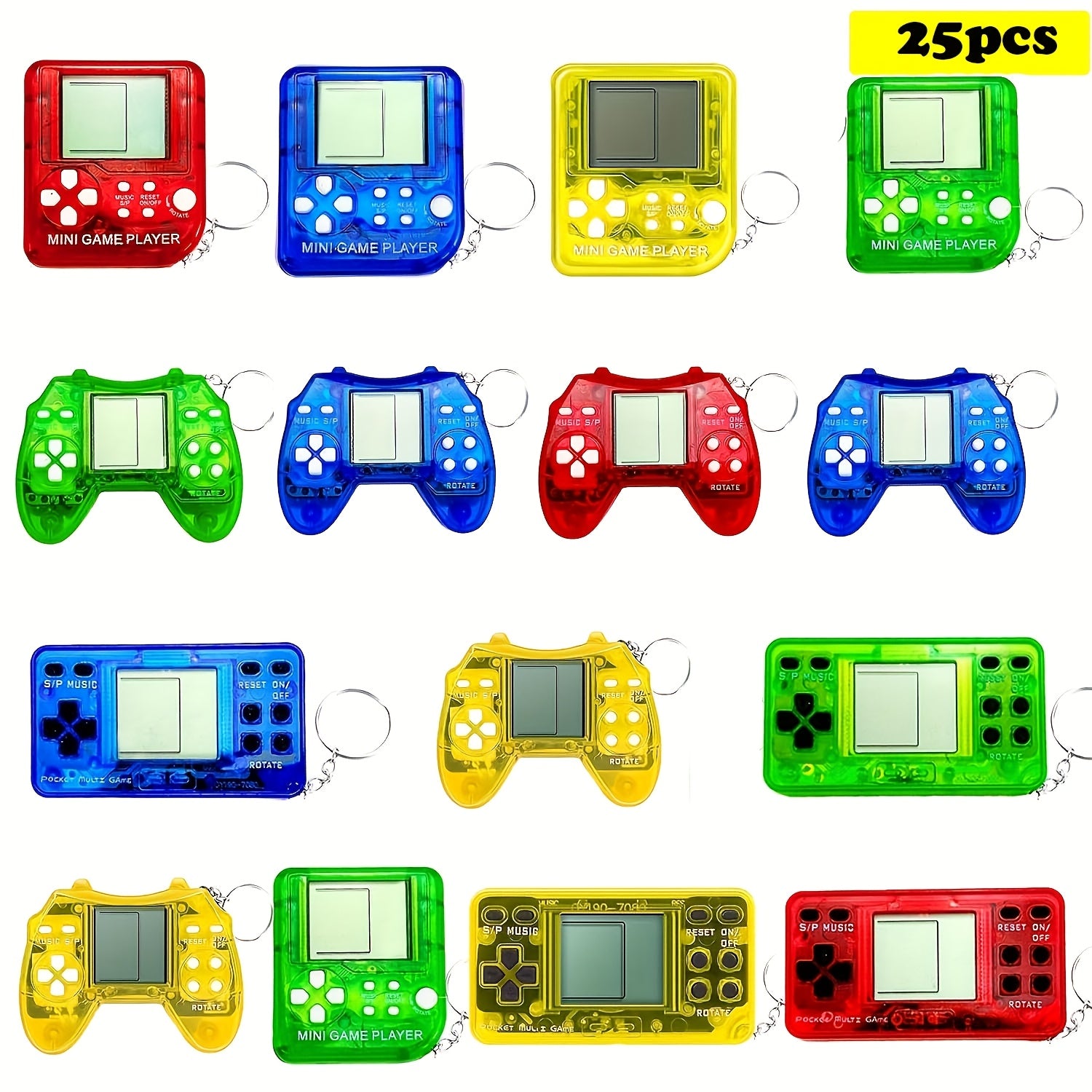 TEMU 25-12-6 Mini Game Console Video Game Keychains - Party Favors, Classroom Prizes, Gift Bags, Backpacks
