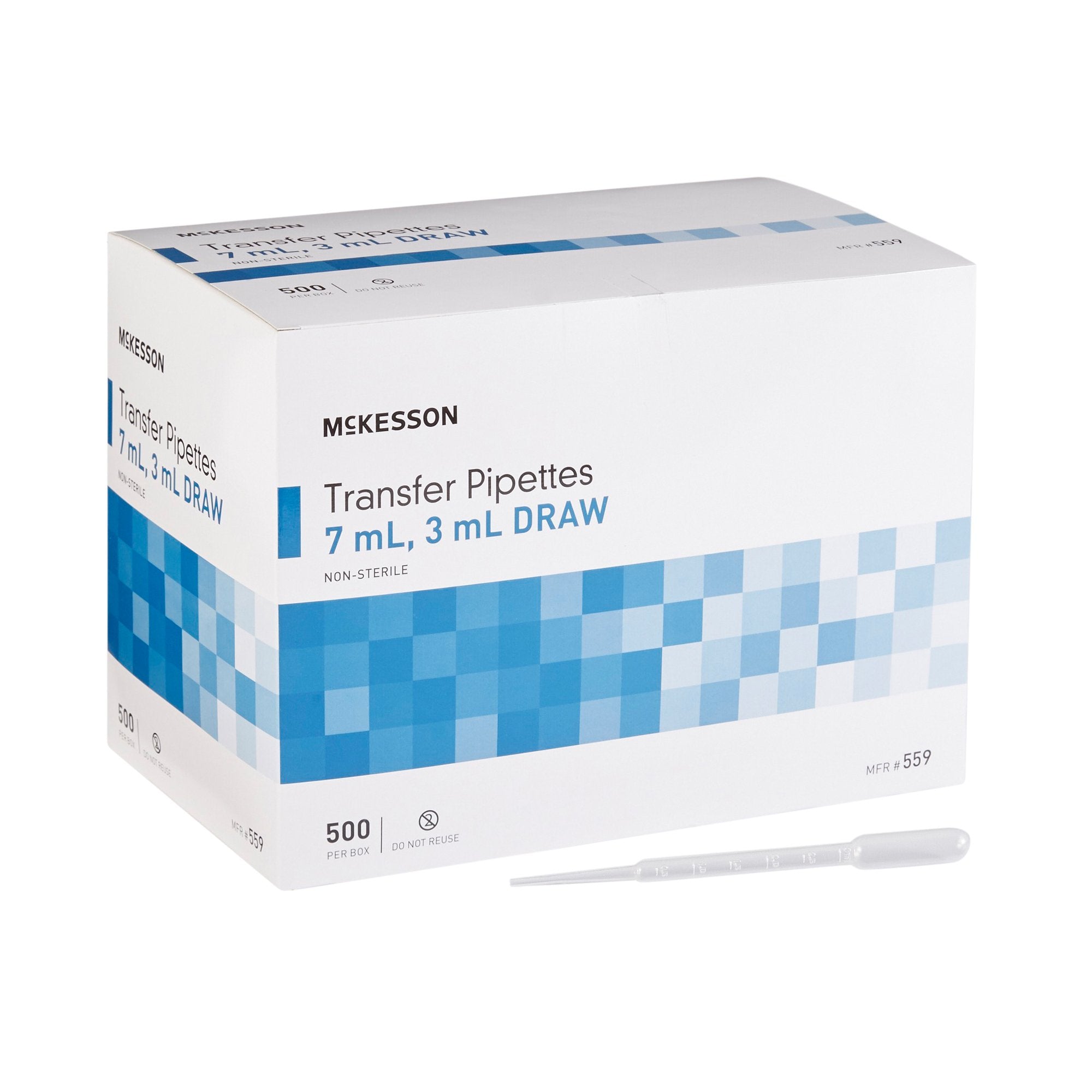 McKesson Transfer Pipette, 7.5 mL, 3 mL Draw Volume, Case of 10