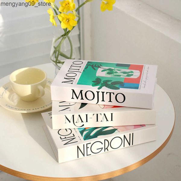 Other Home Decor ical Cocktail Series Decoration Fake Book Coffee Table Decoration Fashion Living Room Prop Books Interior Decoration Model