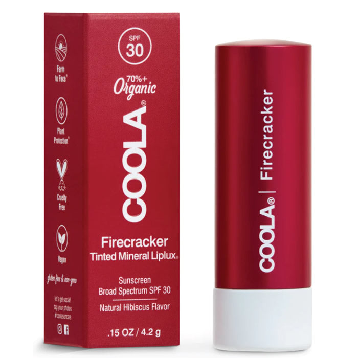 Coola Mineral Liplux Organic Tinted Lip Balm Firecracker Sunscreen Spf30 4,2 ml