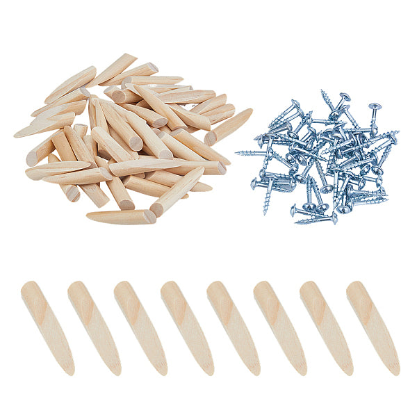 1 Satz Taschenlochstopfen aus Massivholz