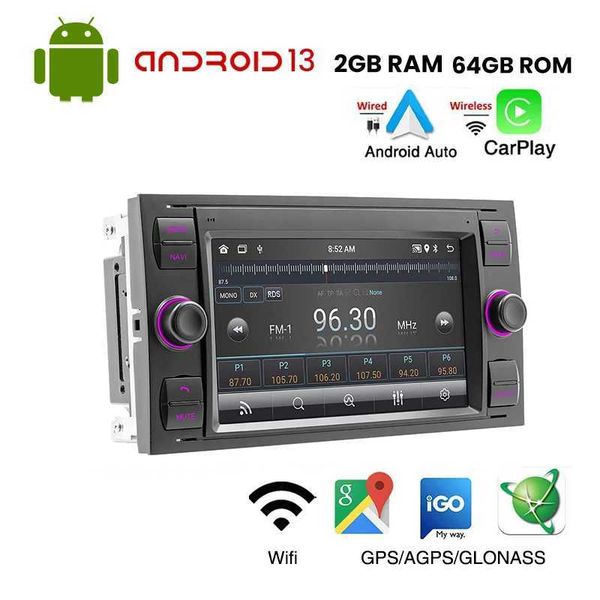 Other Electronics 7-inch car radio for Ford Focus 2 S Max Mondeo Kuga Fusion Galaxy Transit 2 Din Android multimedia player Carplay WIFI GPS