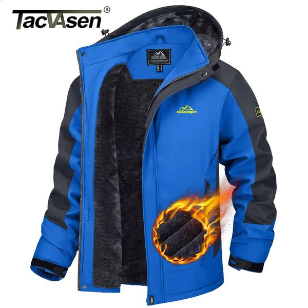 TACVASEN Winter Thicken Fleece Jackets Mens Waterproof Hiking Skiing Coats Mountain Trekking Windbreaker Outwear Males Outdoor 241120