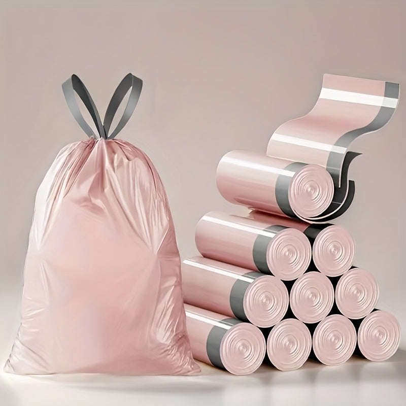 TEMU 3 Rolls (45 Bags) Small Pull-string Trash Bags - 4 Gallon Capacity, Durable Polyethylene Material, Ideal For Bathrooms, Bedrooms, Offices &