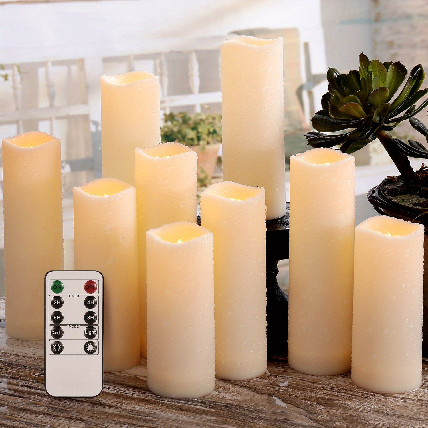 TEMU 12pcs Led Flickering Flameless Candles With Remote Control & Timer, Realistic Flickering Flame Effect, Cordless Operation, Infrared Sensor &